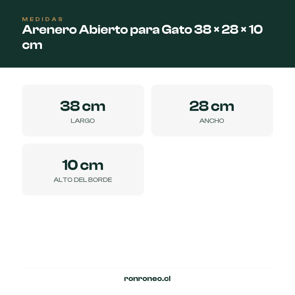 Arenero Abierto para Gato 38 × 28 × 10 cm — foto 3