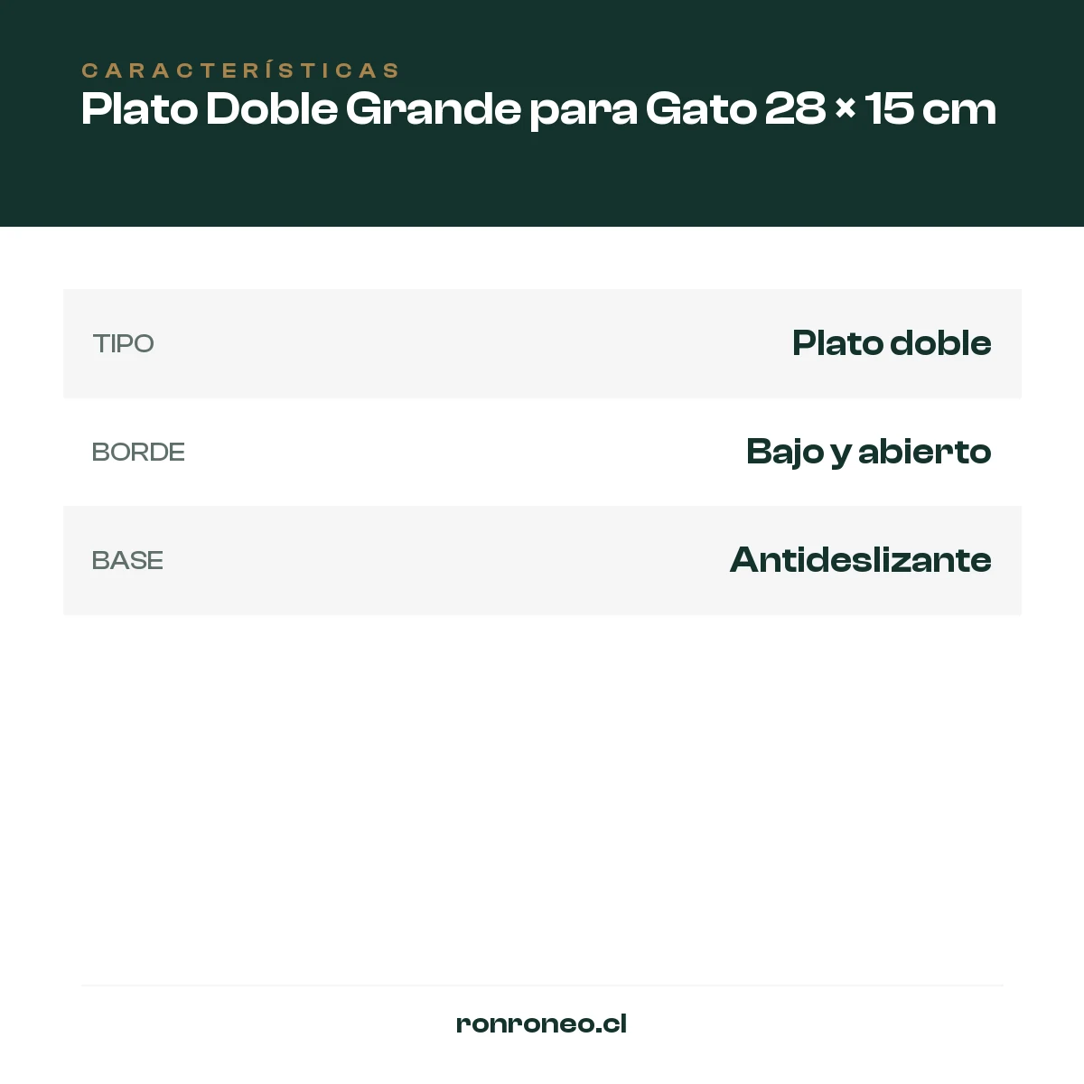 Plato Doble Grande para Gato 28 × 15 cm — foto 4