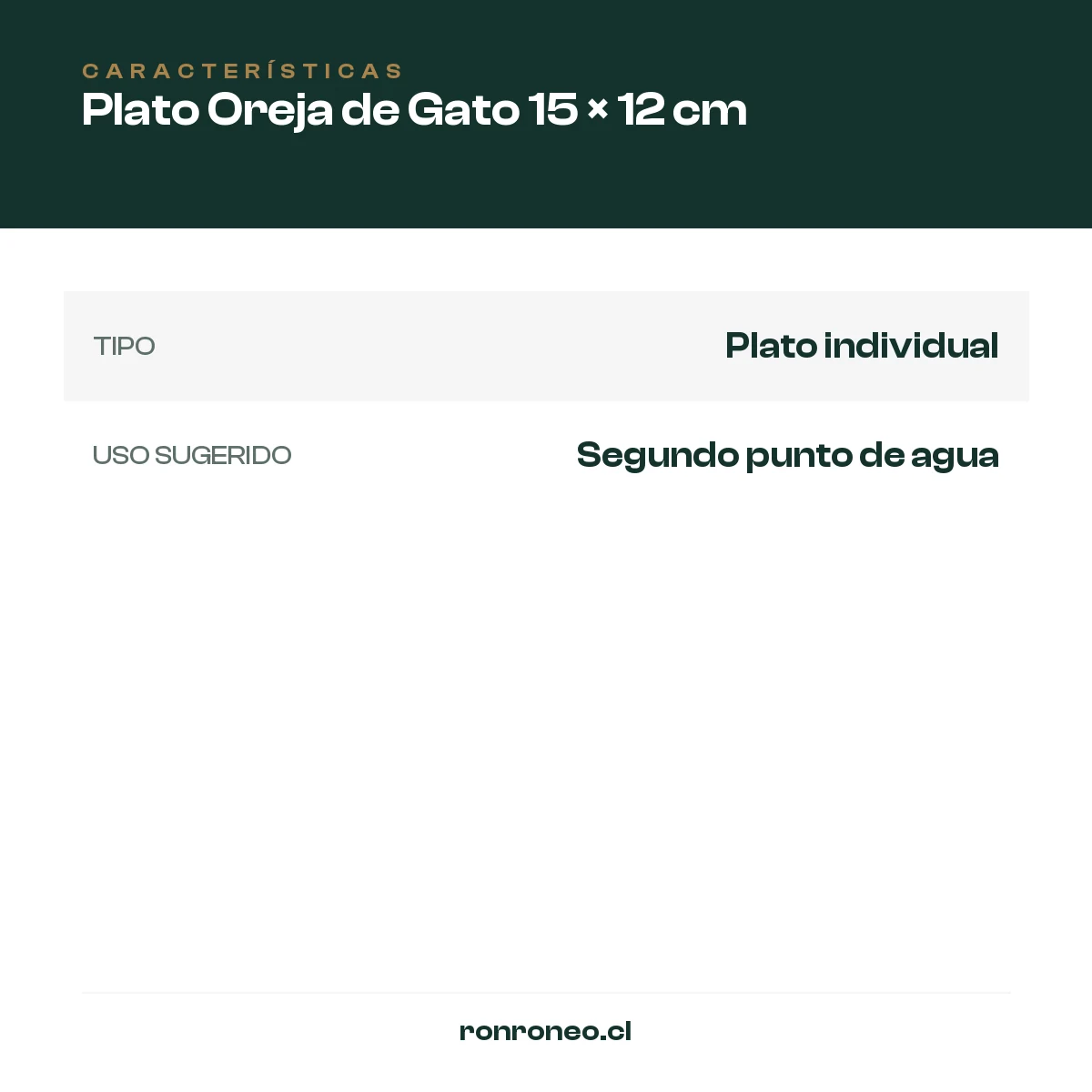 Plato Oreja de Gato 15 × 12 cm — foto 3