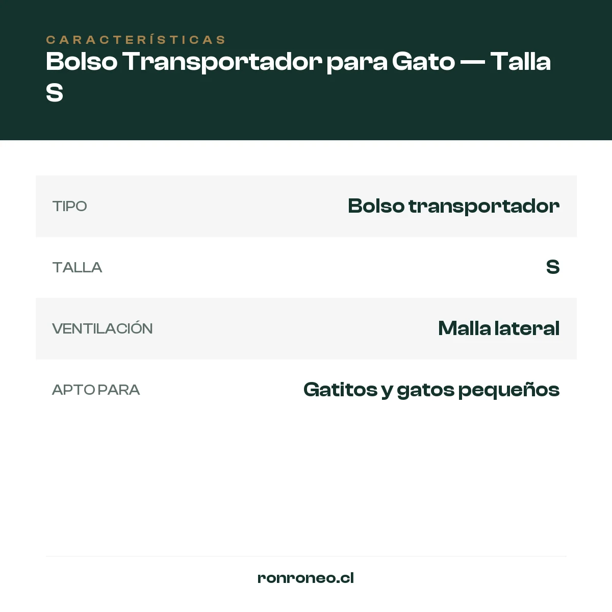 Bolso Transportador para Gato — Talla S — foto 3