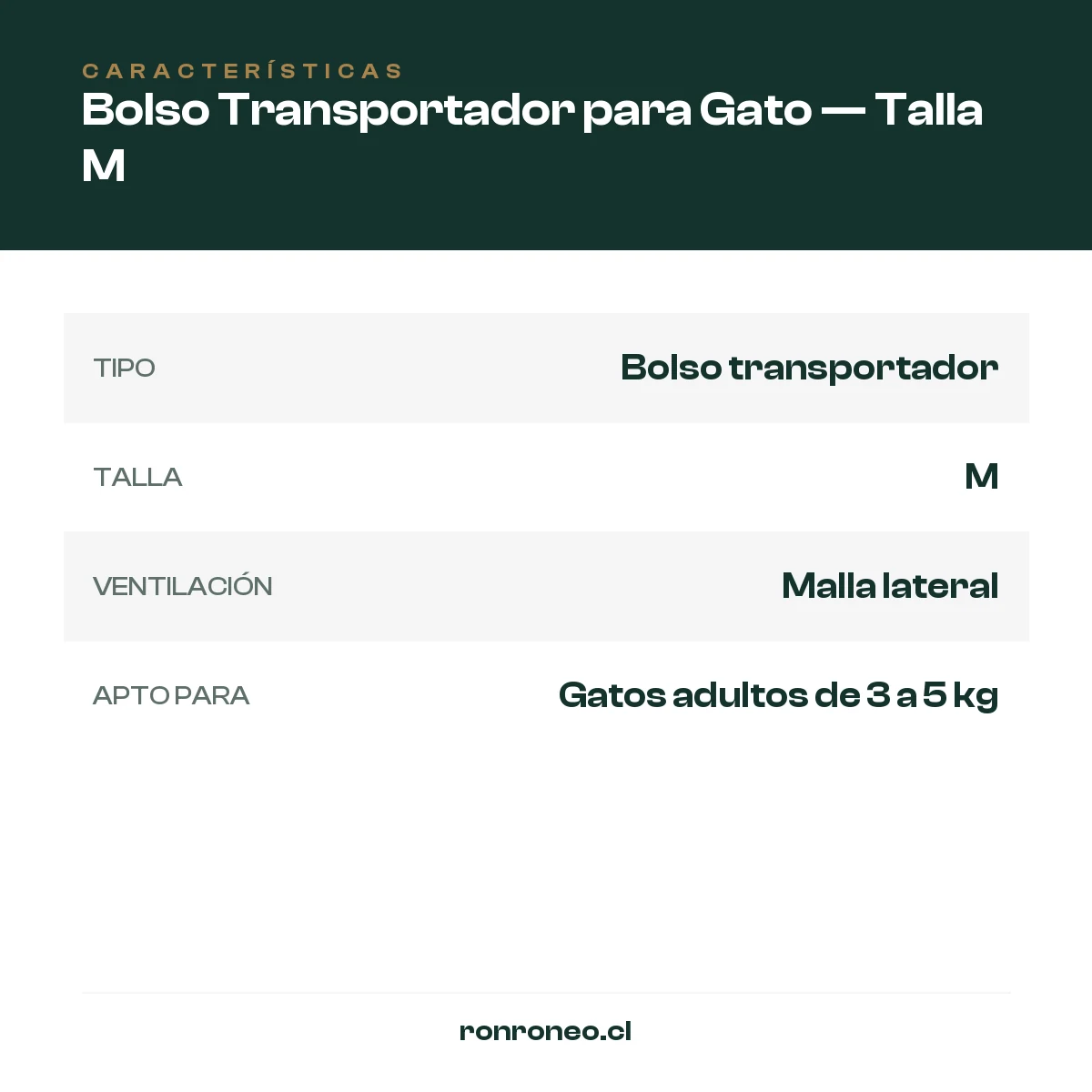 Bolso Transportador para Gato — Talla M — foto 3