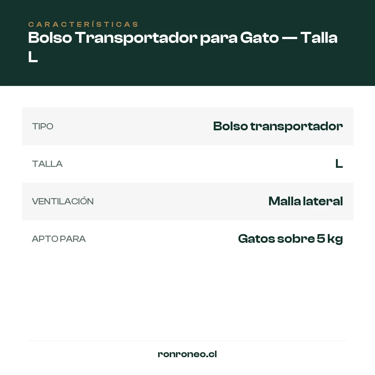 Bolso Transportador para Gato — Talla L — foto 3